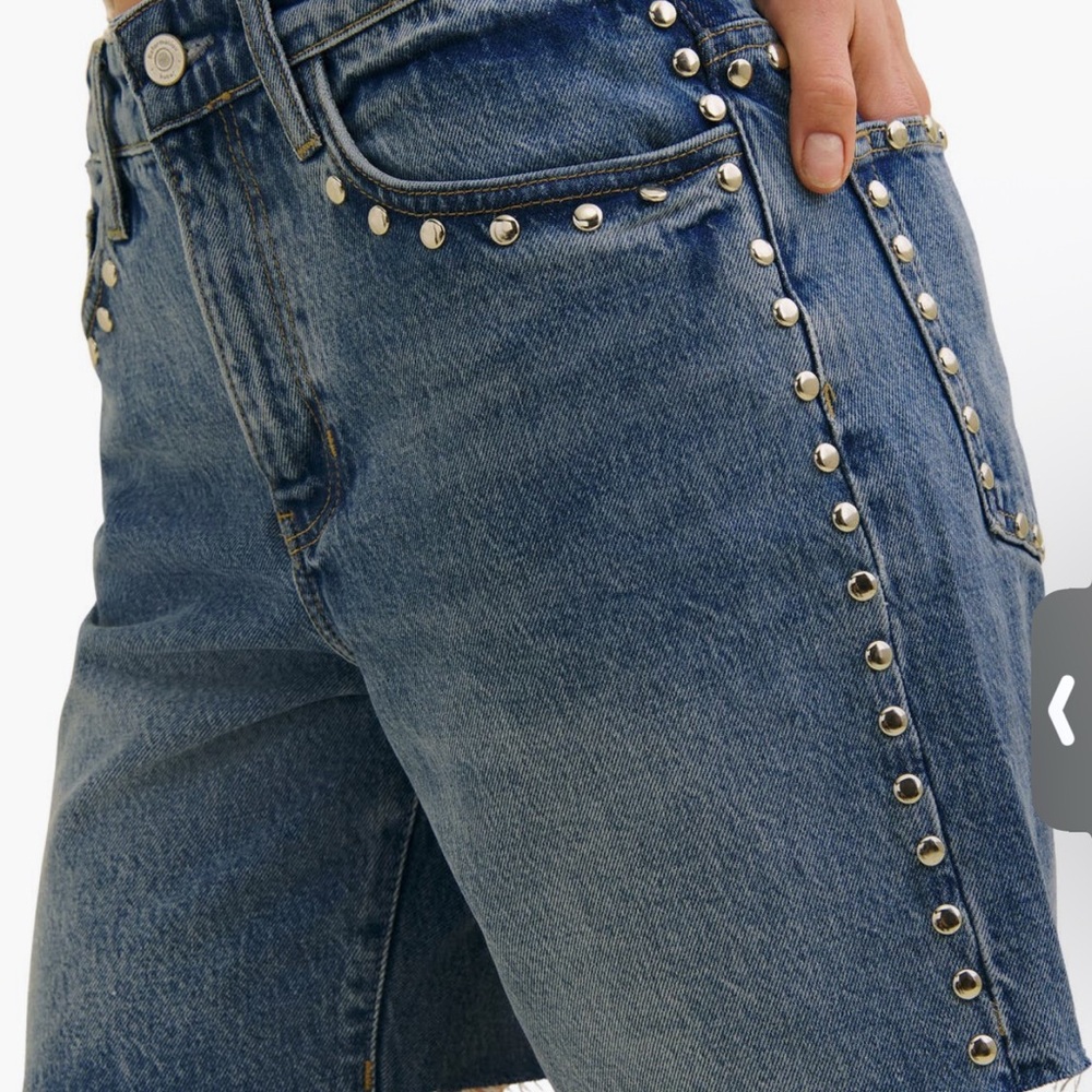 Reformation raye Studded Jean Shorts